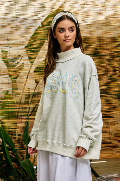 Jesus patchwork Mockneck
