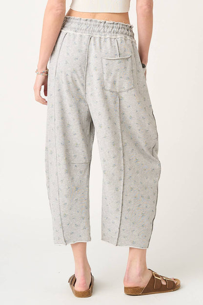 Ellie Floral Barrel Grey Sweatpants