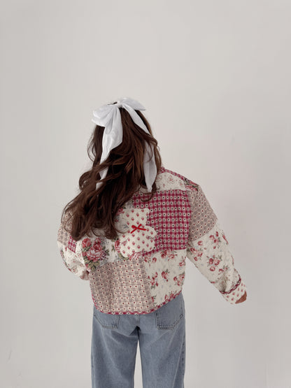 A BEARY Merry Christmas Bespoke Vintage Quilted Jacket (Ships 1st week Of December)