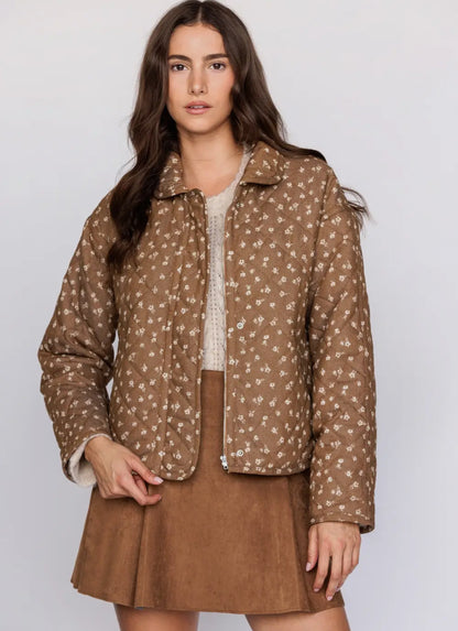 Brown Cocoa Ditzy Floral Jacket