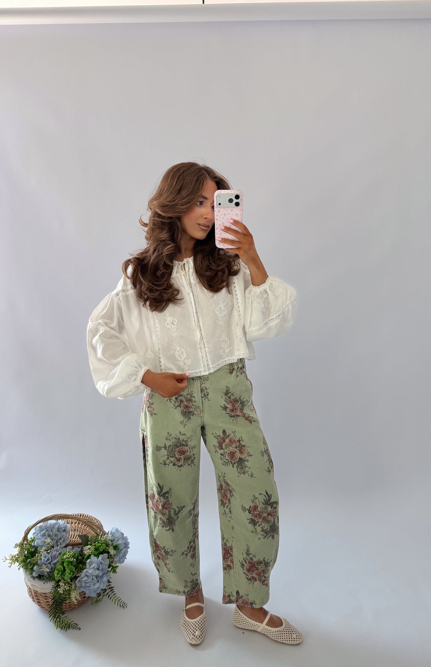 Pistachio Rose Vintage Jeans