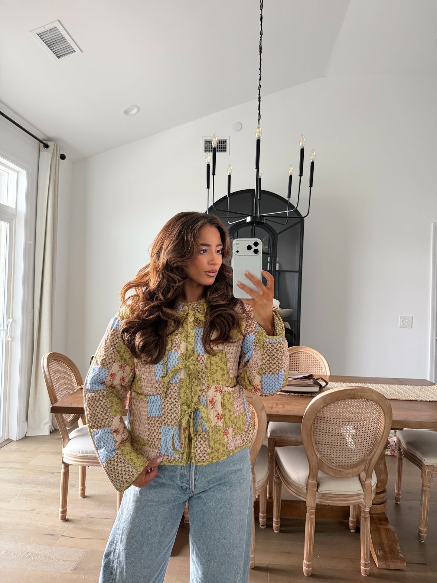 Autumn Florals Quilted Jacket (Butter)