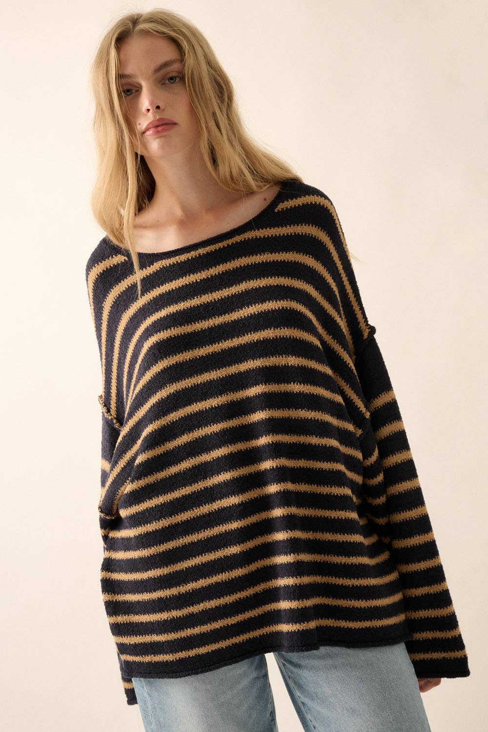 Cali Textured Knit Oversized Sweater