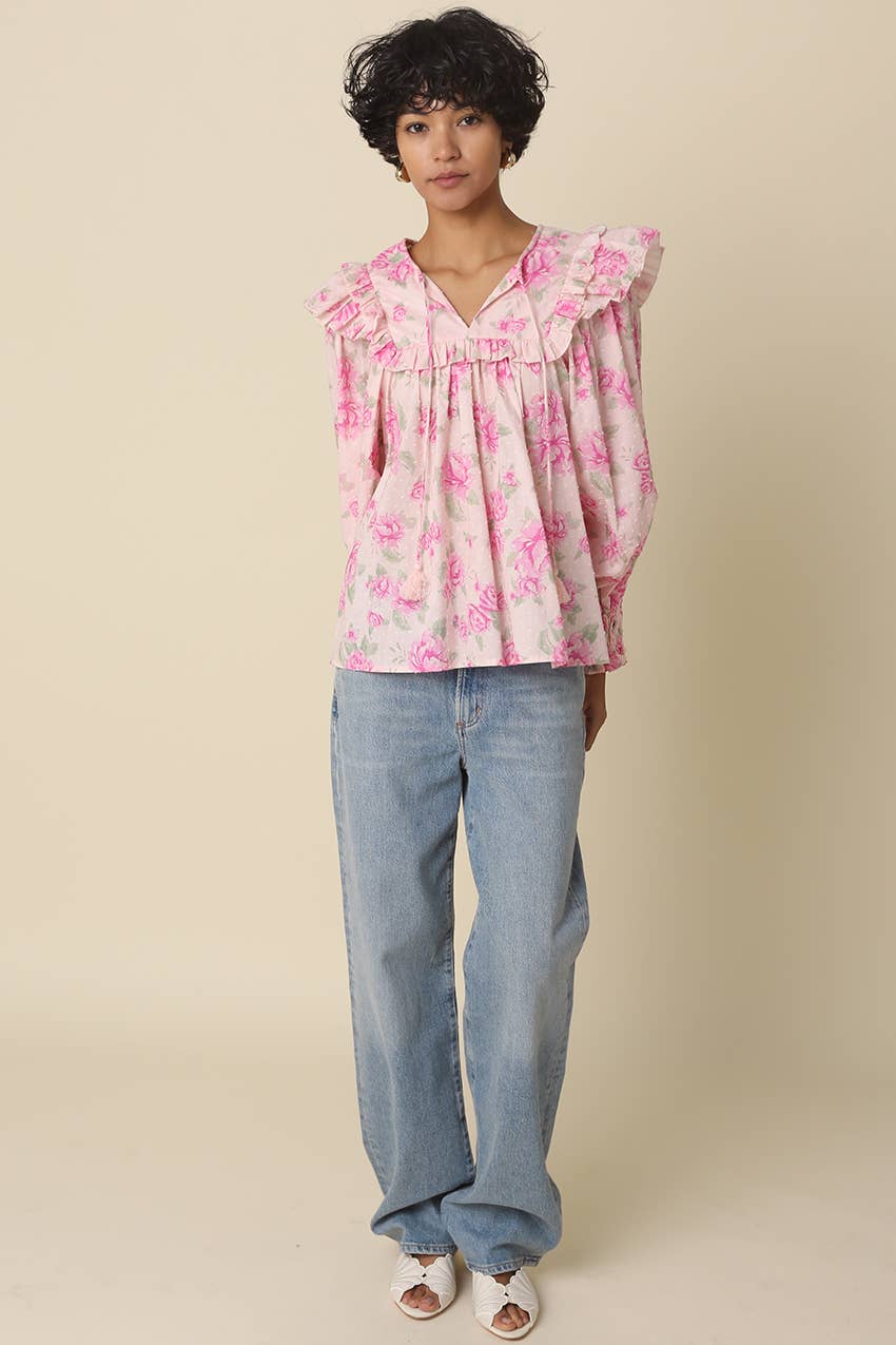 Pink In Palm Blouse