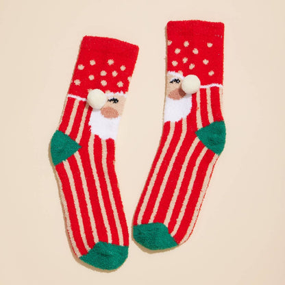 Christmas Fuzzy Socks – Assorted 4-Pair Set for Christmas Gift