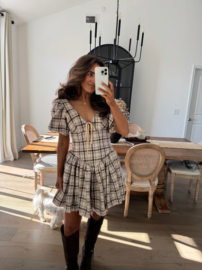 The Carrie Plaid Mini Dress