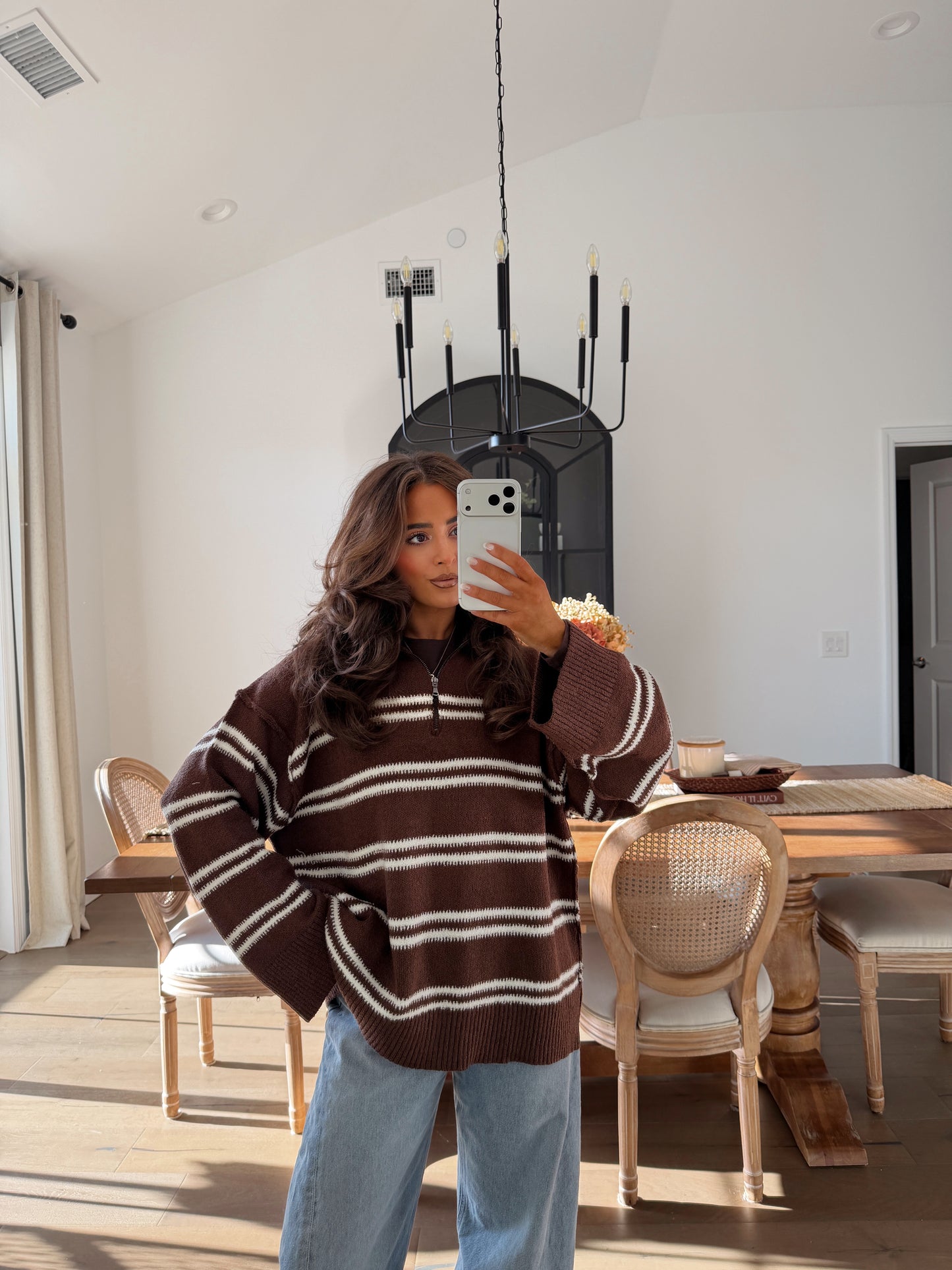 Caramel Cloud Zip Sweater Mocha