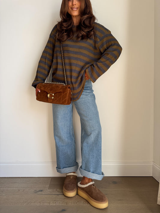 Willowmore Knit Top (Olive Charcoal)