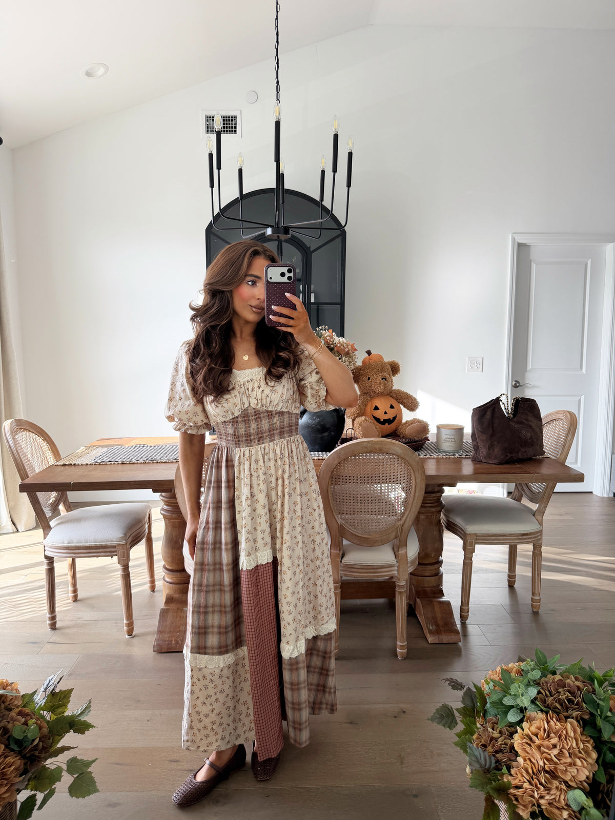 Strawberry Fields Patchwork Smocked Midi Dress (can’t restock)