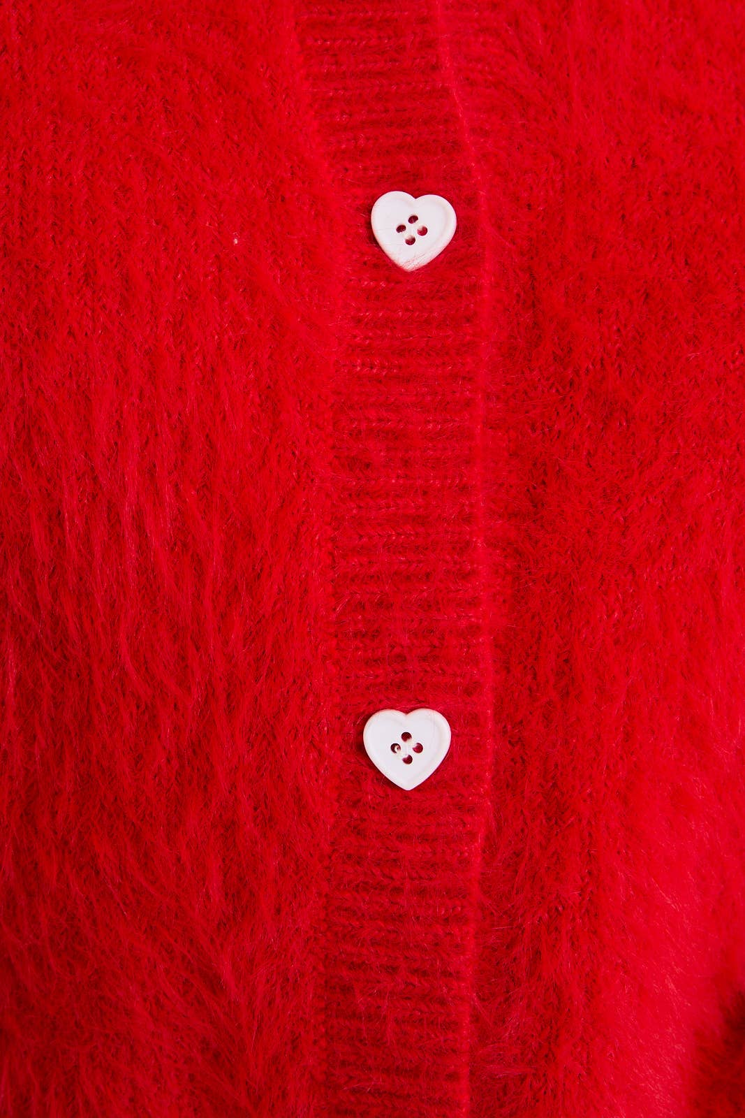 Hearts Full Red Heart Button CARDIGAN
