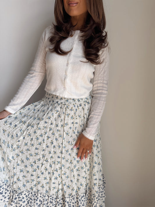 White Pointelle Sweater Knit