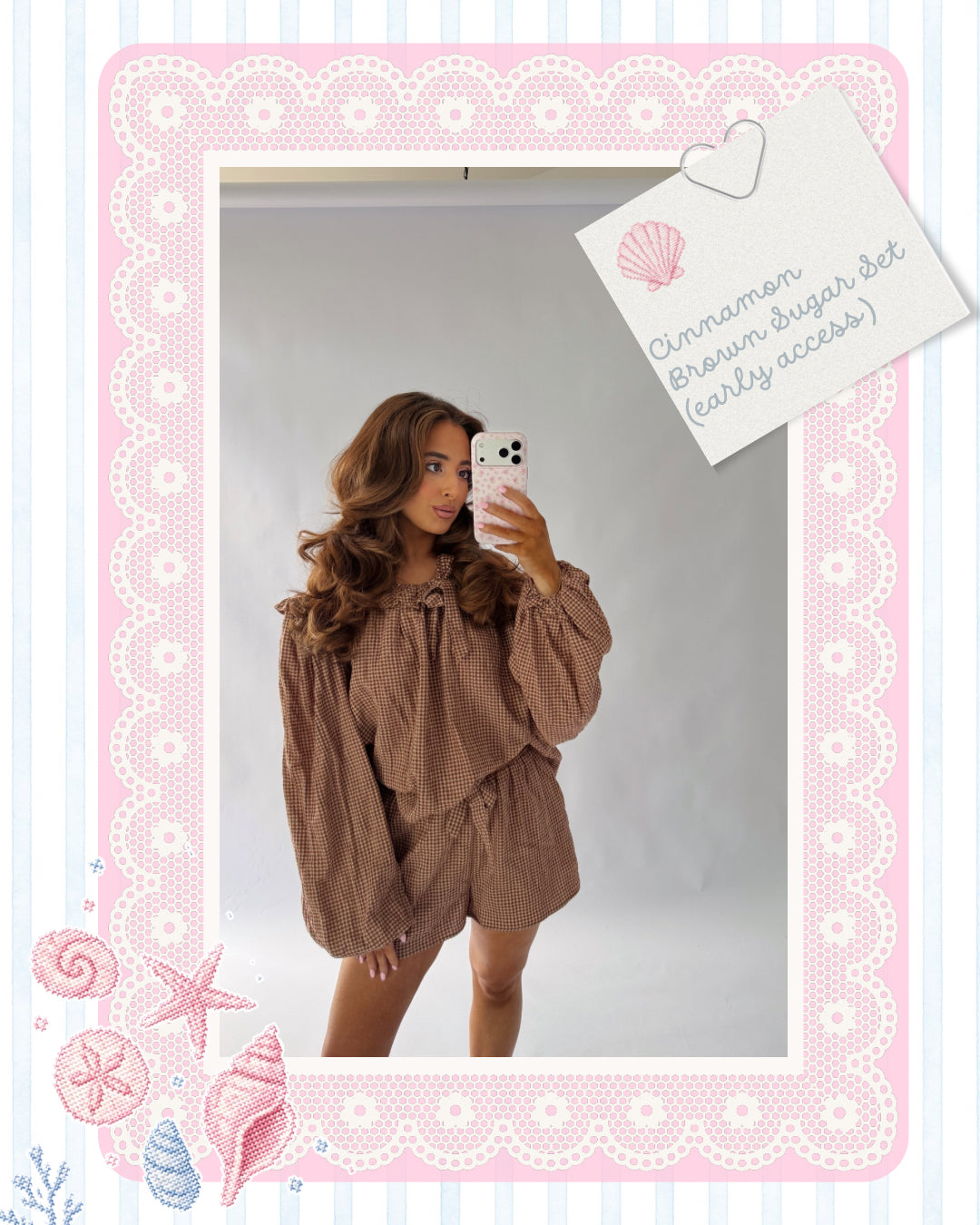Cinnamon Brown Sugar Gingham Cotton Set RESTOCK