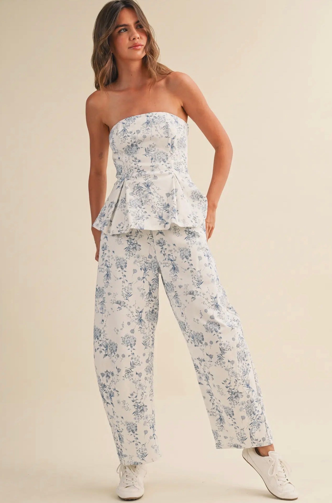 Hamptons Hydrandea Barrel Jean Set (can’t restock)
