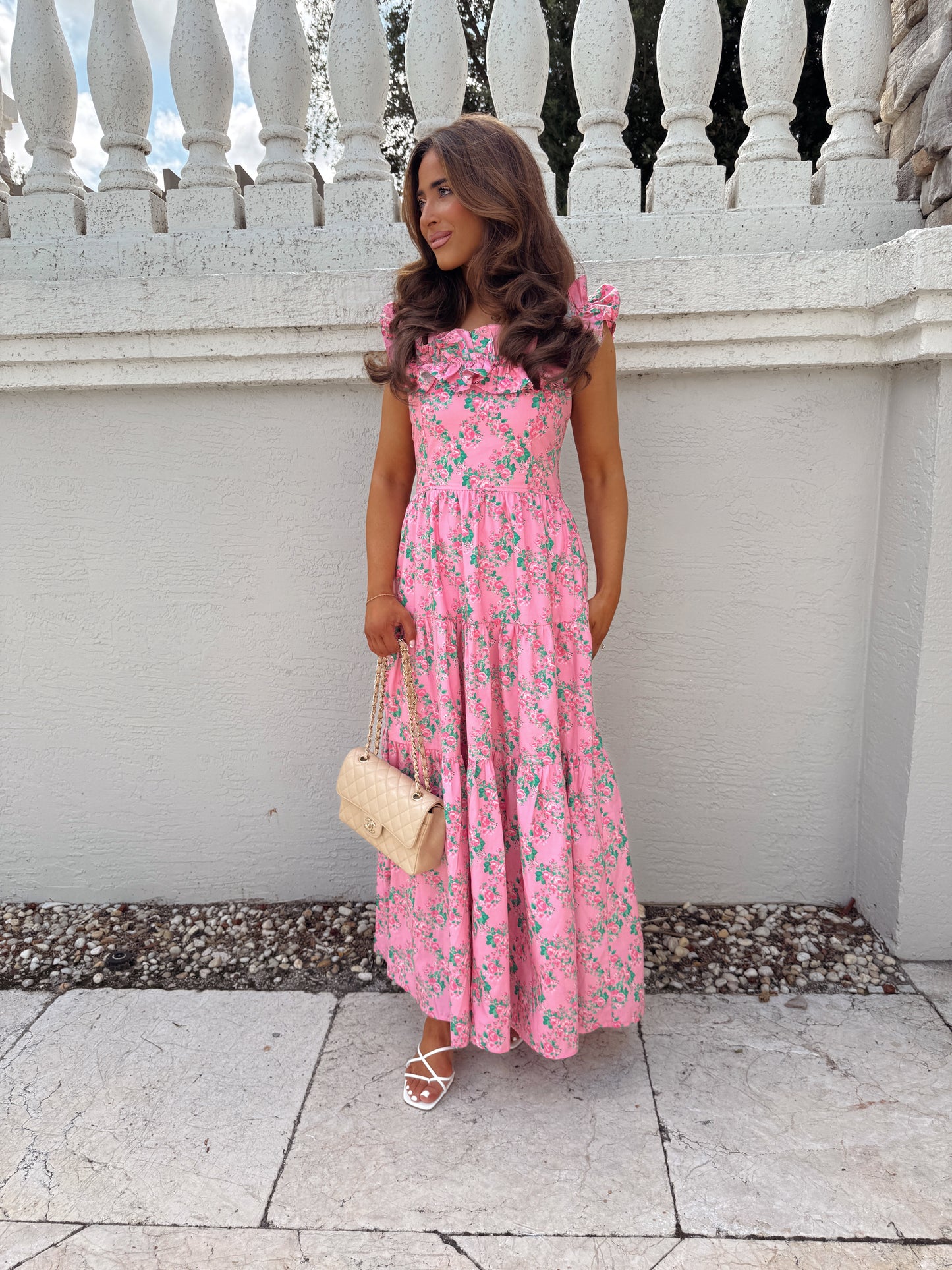Palm Beach Elegance Ruffled Dress