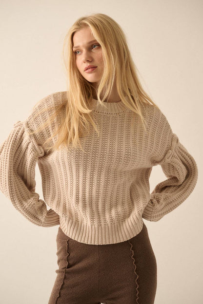 Latte Chunky Knit Sweater