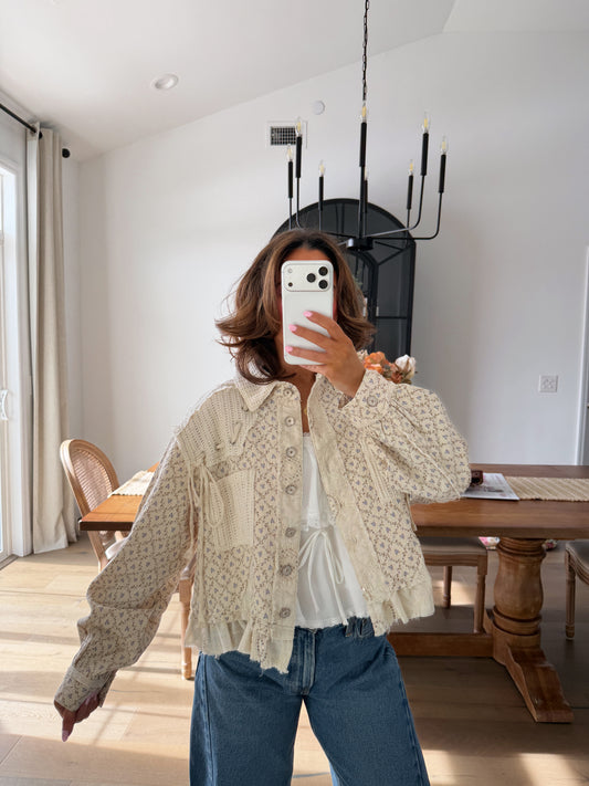 Vintage Berry & Tie Jacket