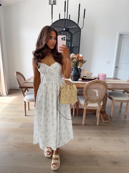 Lavender Dreams Floral Midi Cotton Dress