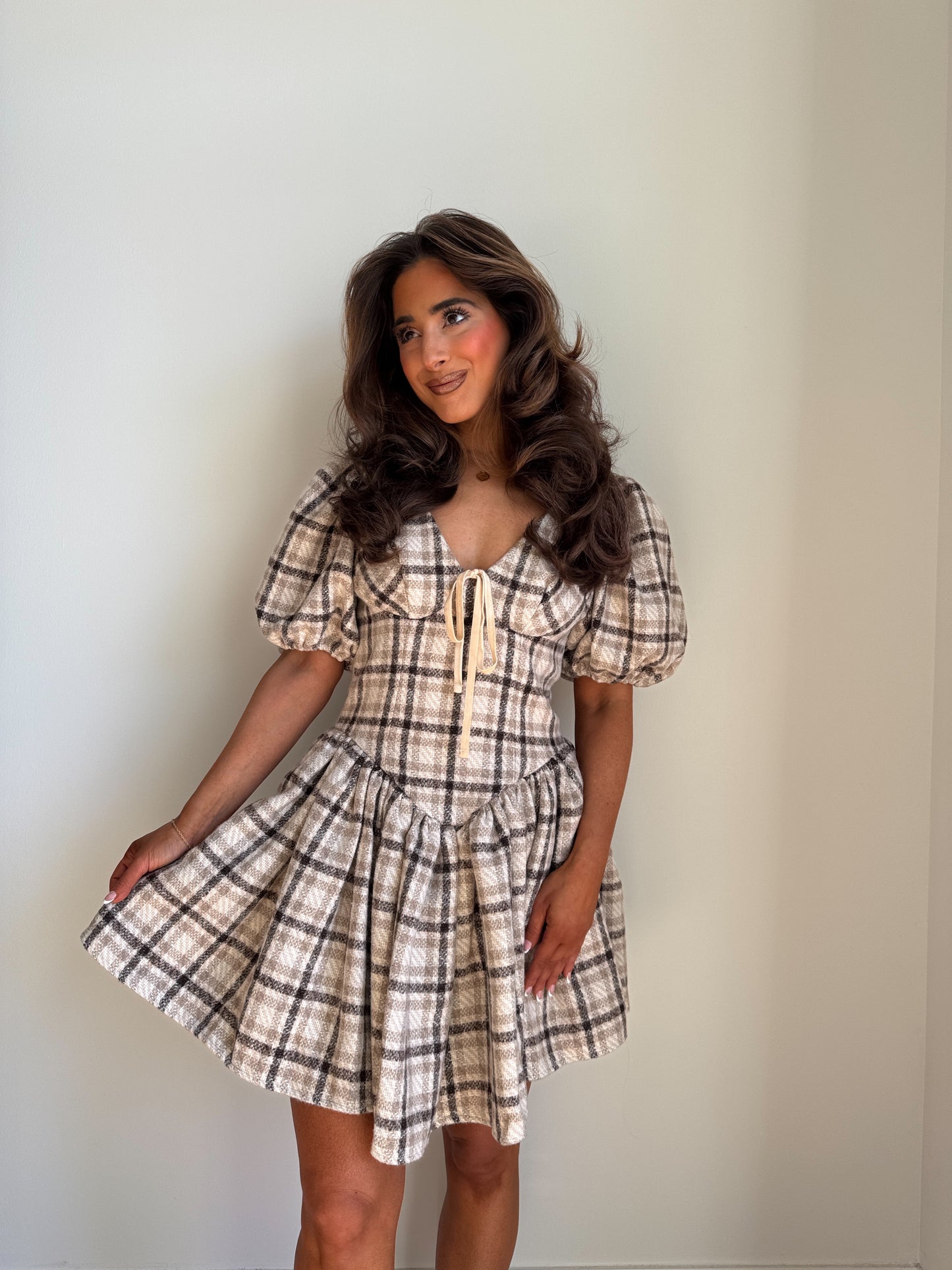 The Carrie Plaid Mini Dress