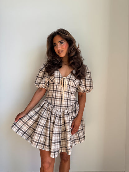 The Carrie Plaid Mini Dress