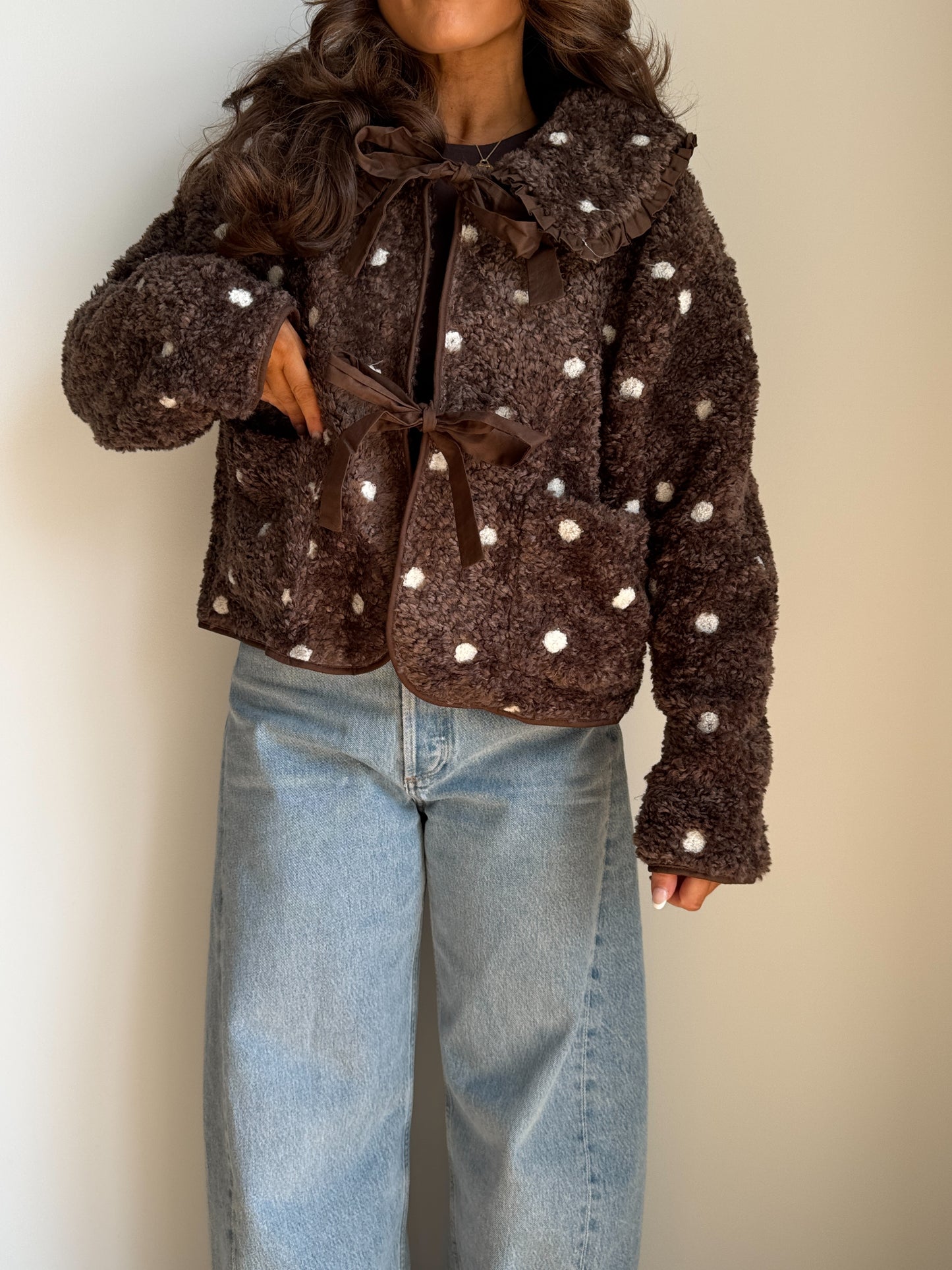 Crème Brûlée Sherpa Jacket (Chocolate) PRE ORDER NOVEMBER