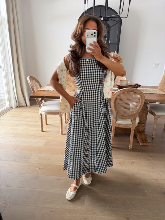 Gingham Picnic Midi Dress