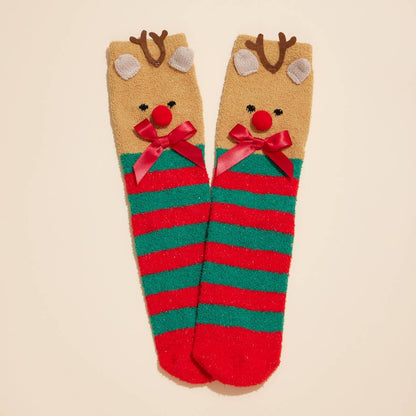 Christmas Fuzzy Socks – Assorted 4-Pair Set for Christmas Gift
