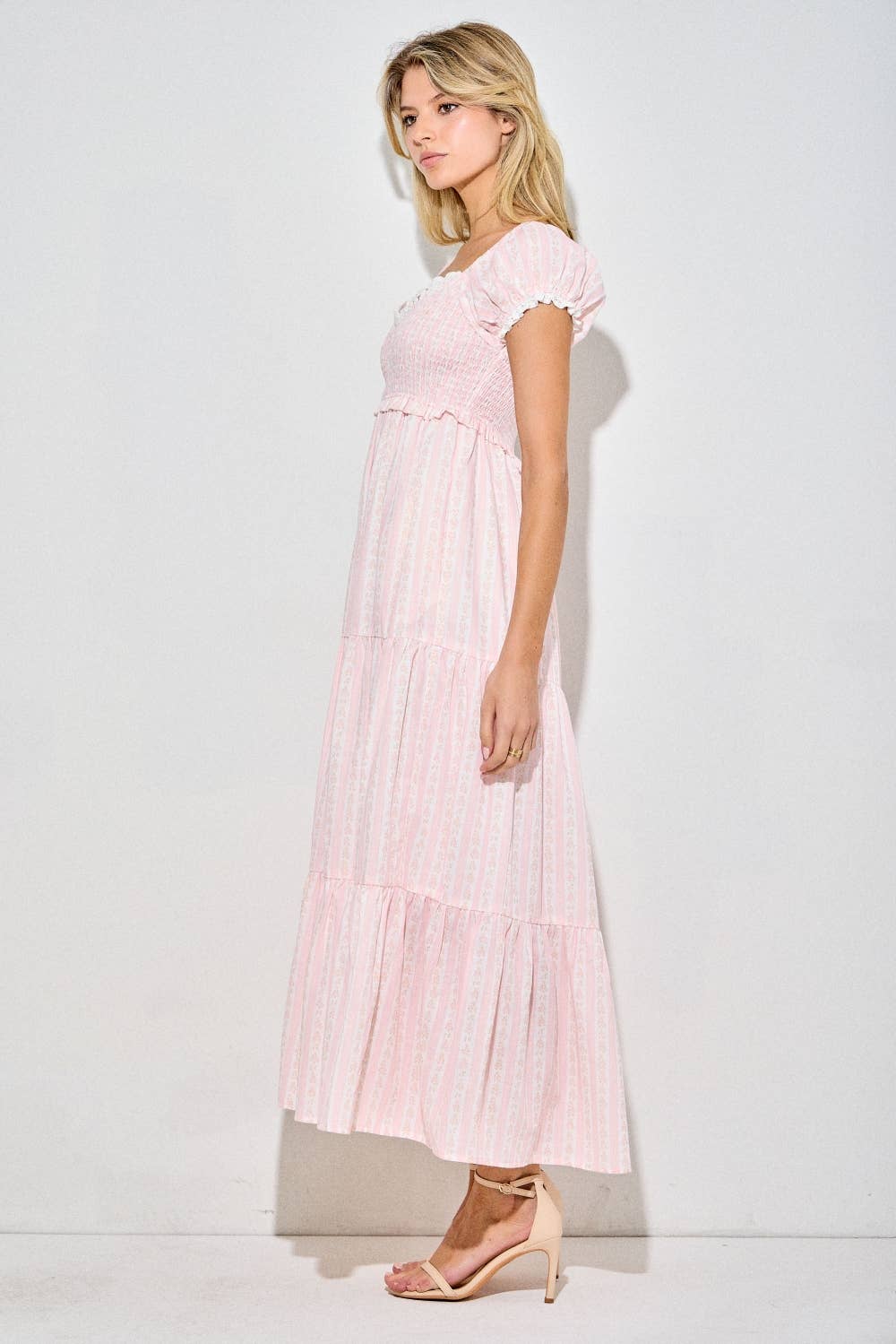 Cotton Candy Skies Floral Smocked Midi Dress (can’t restock)