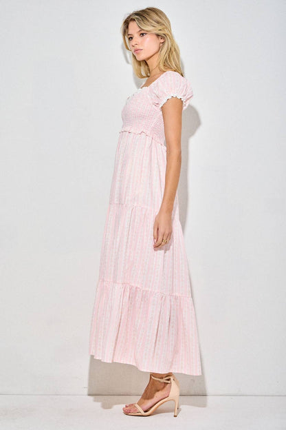 Cotton Candy Skies Floral Smocked Midi Dress (can’t restock)