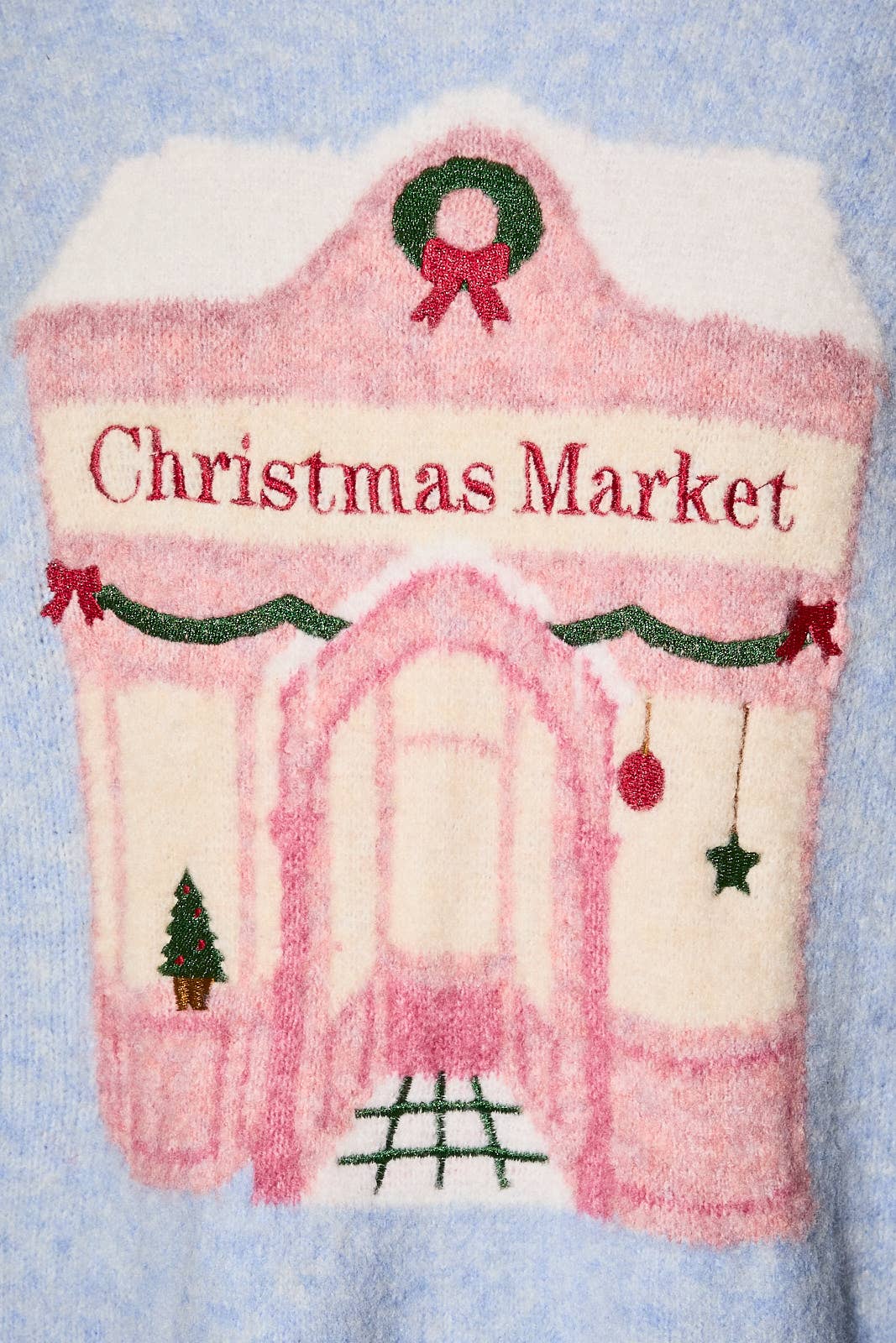 "CHRISTMAS SHOP" GRAPHIC LONG SLEEVE CREW NECK SWEATER EARLY ACCESS
