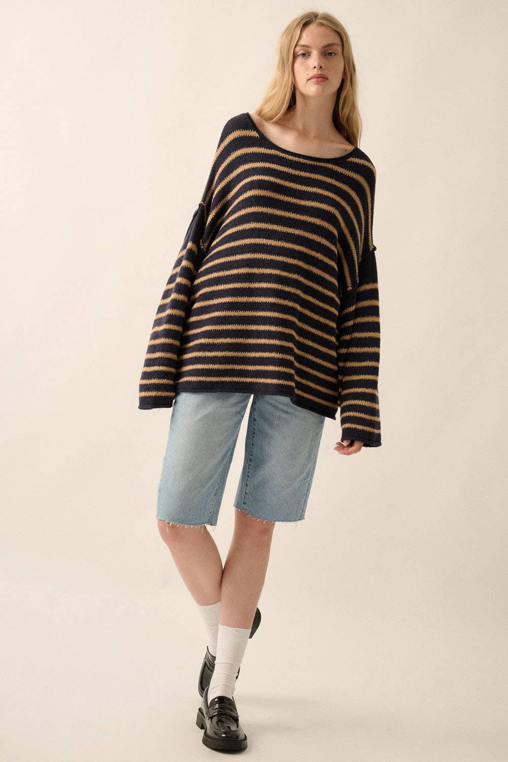 Cali Textured Knit Oversized Sweater