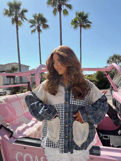 Seaside Hearts Jacket Blue PRE ORDER CUSTOM DESIGN
