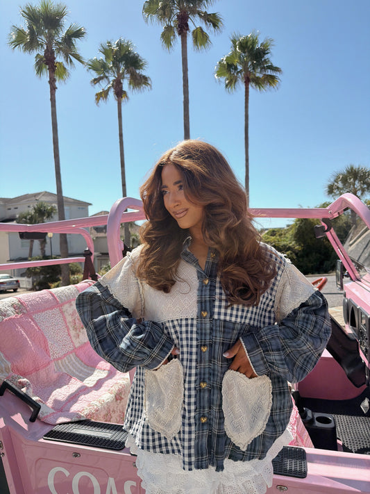 Seaside Hearts Jacket Blue PRE ORDER CUSTOM DESIGN