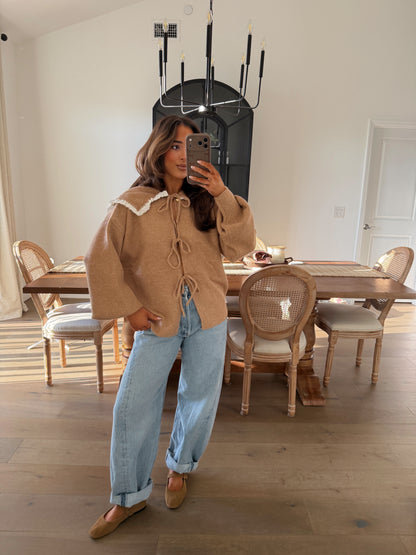 Wendy, Darling Beige Knit Cardigan