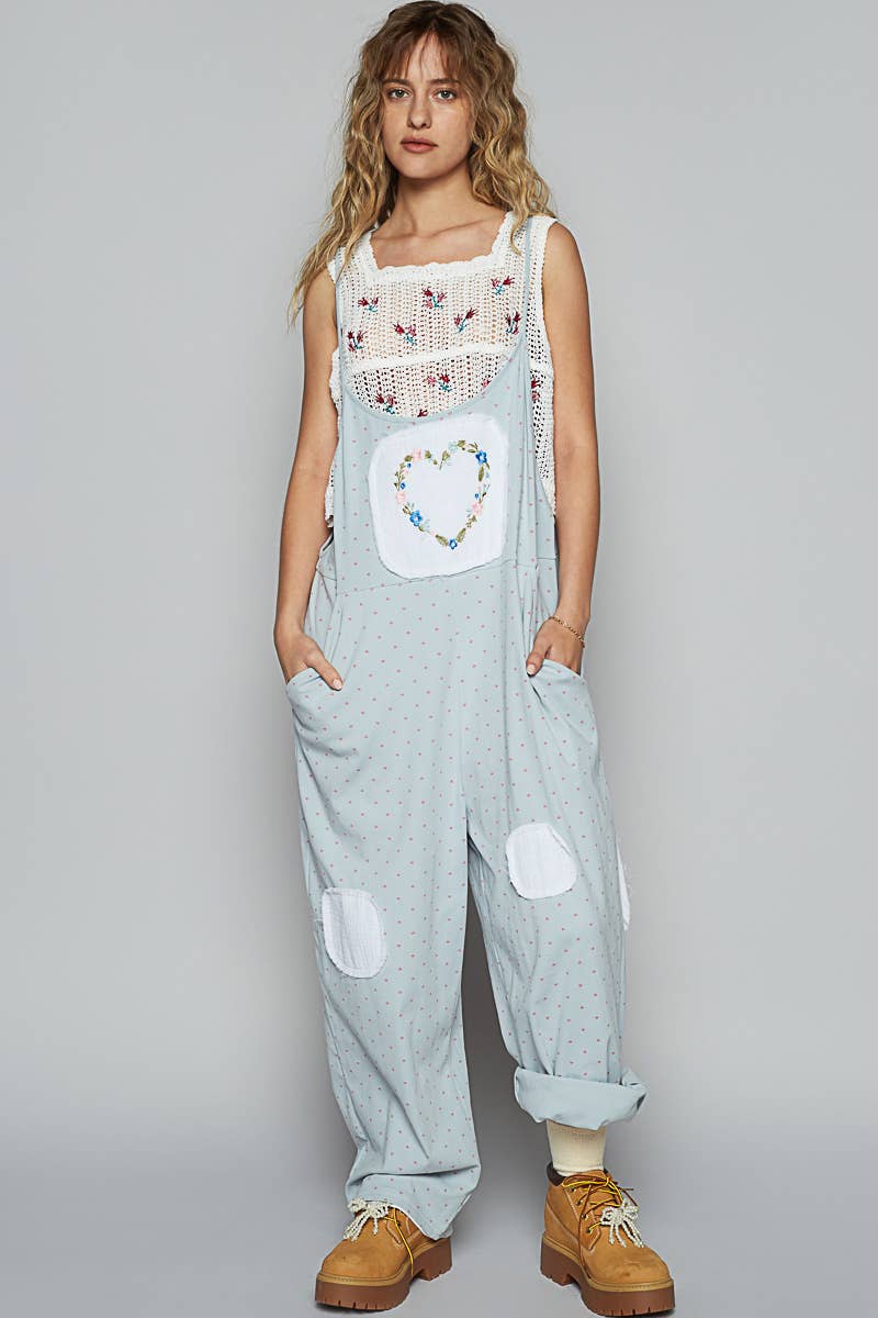 Picnic Heart Patch Overalls Pre-order 5/24