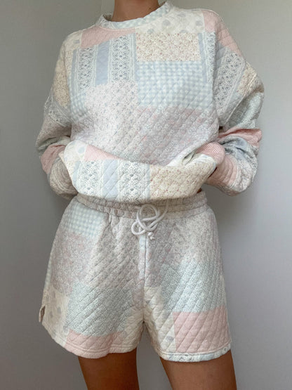 Shades Of Blue Quilted Pastel Shorts