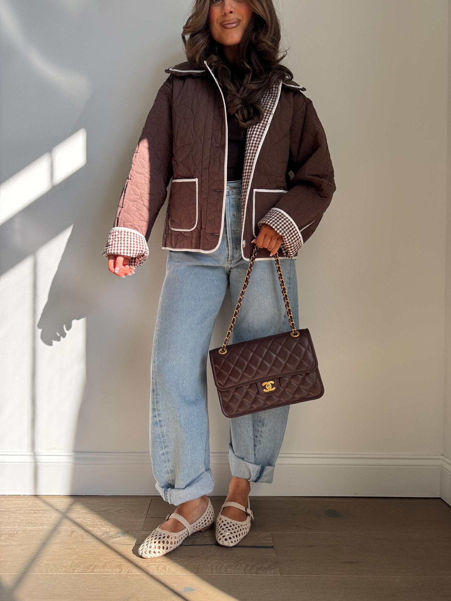 Cocoa Gingham Darling Jacket