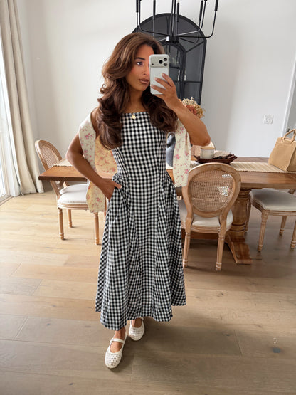 Gingham Picnic Midi Dress