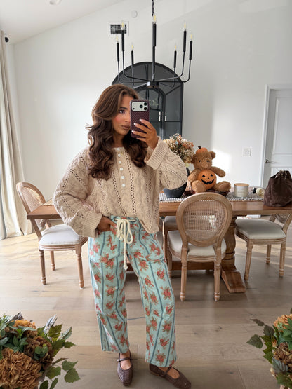 Pistachio Rose Barrel Jeans - can’t restock