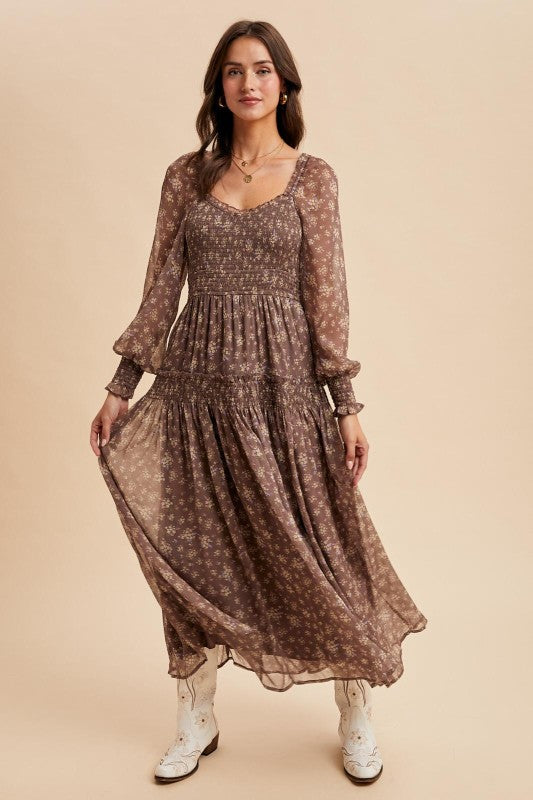 Mocha Teacup Midi Dress