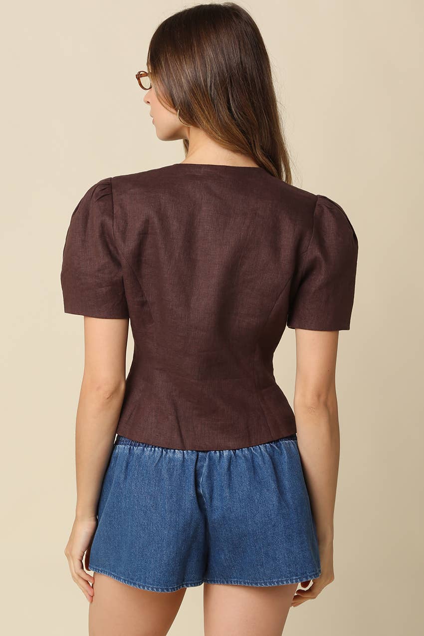 Cocoa Kisses Puff Sleeve Top