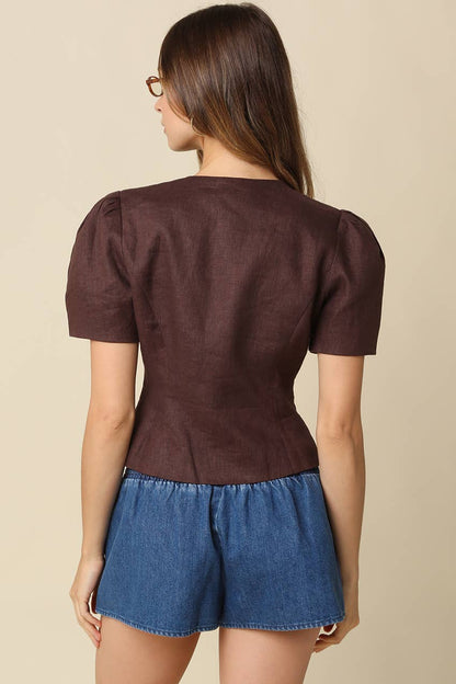 Cocoa Kisses Puff Sleeve Top