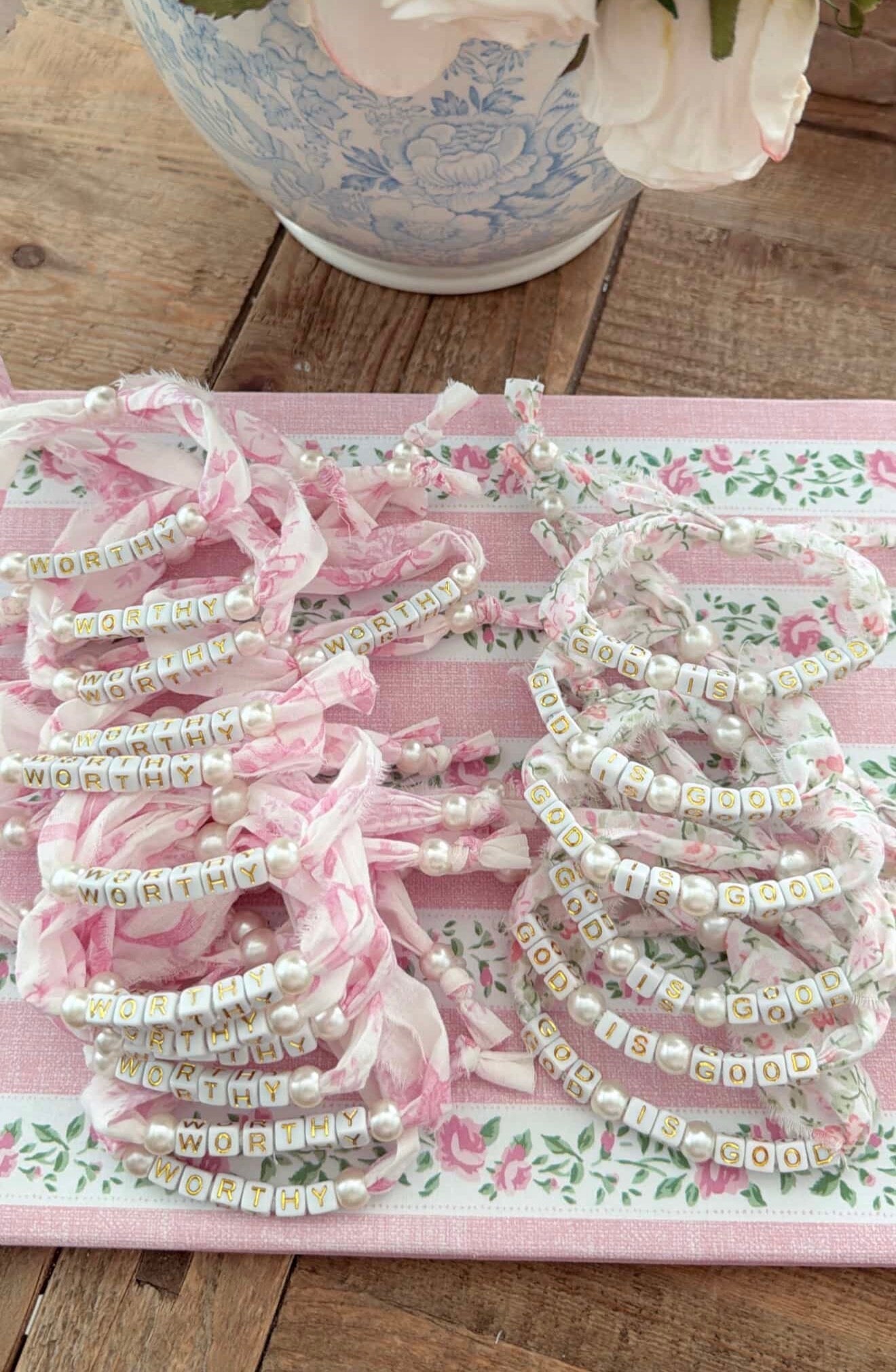 Shabby Chic God Is Good Bracelet