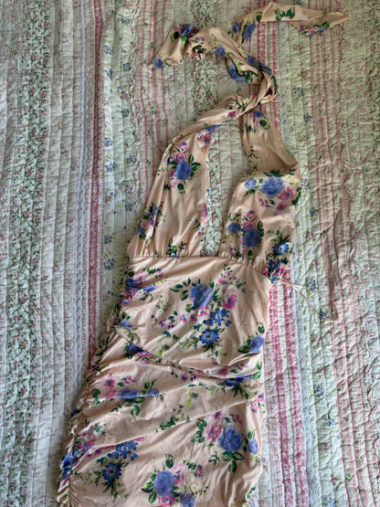 Floral vintage Halter Dress Medium