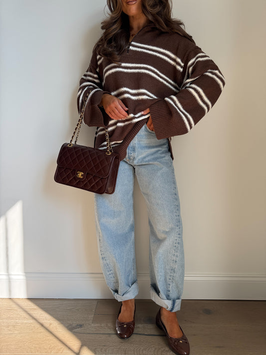 Caramel Cloud Zip Sweater