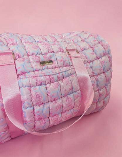 Ever After Floral & Bow Pink Duffle ( Pre- Order 2/28)