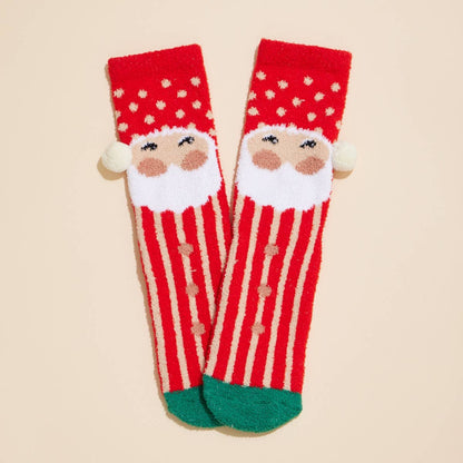 Christmas Fuzzy Socks – Assorted 4-Pair Set for Christmas Gift