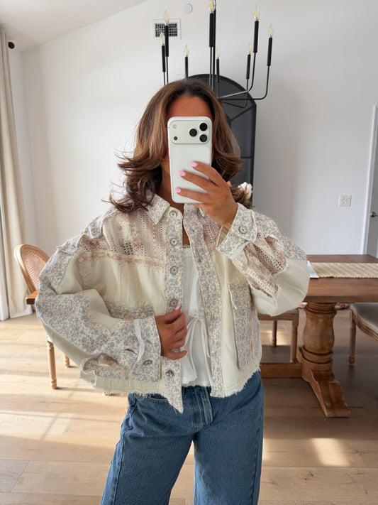Vintage Cotton Candy & Lace Jacket