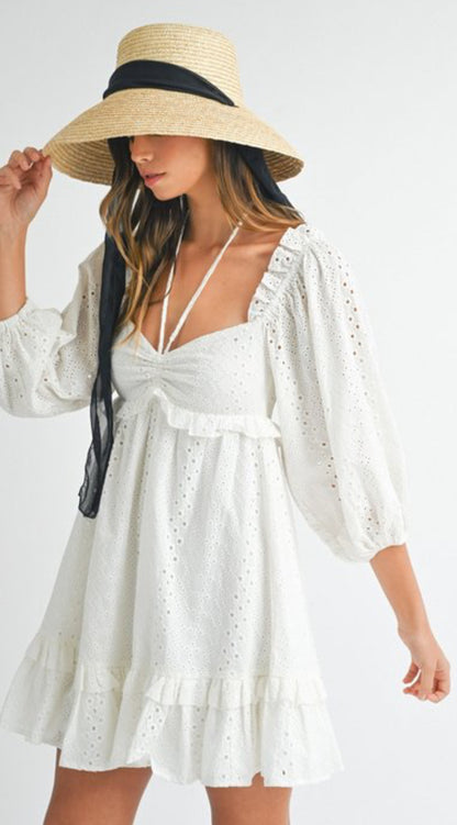 Darling White Eyelet Dress