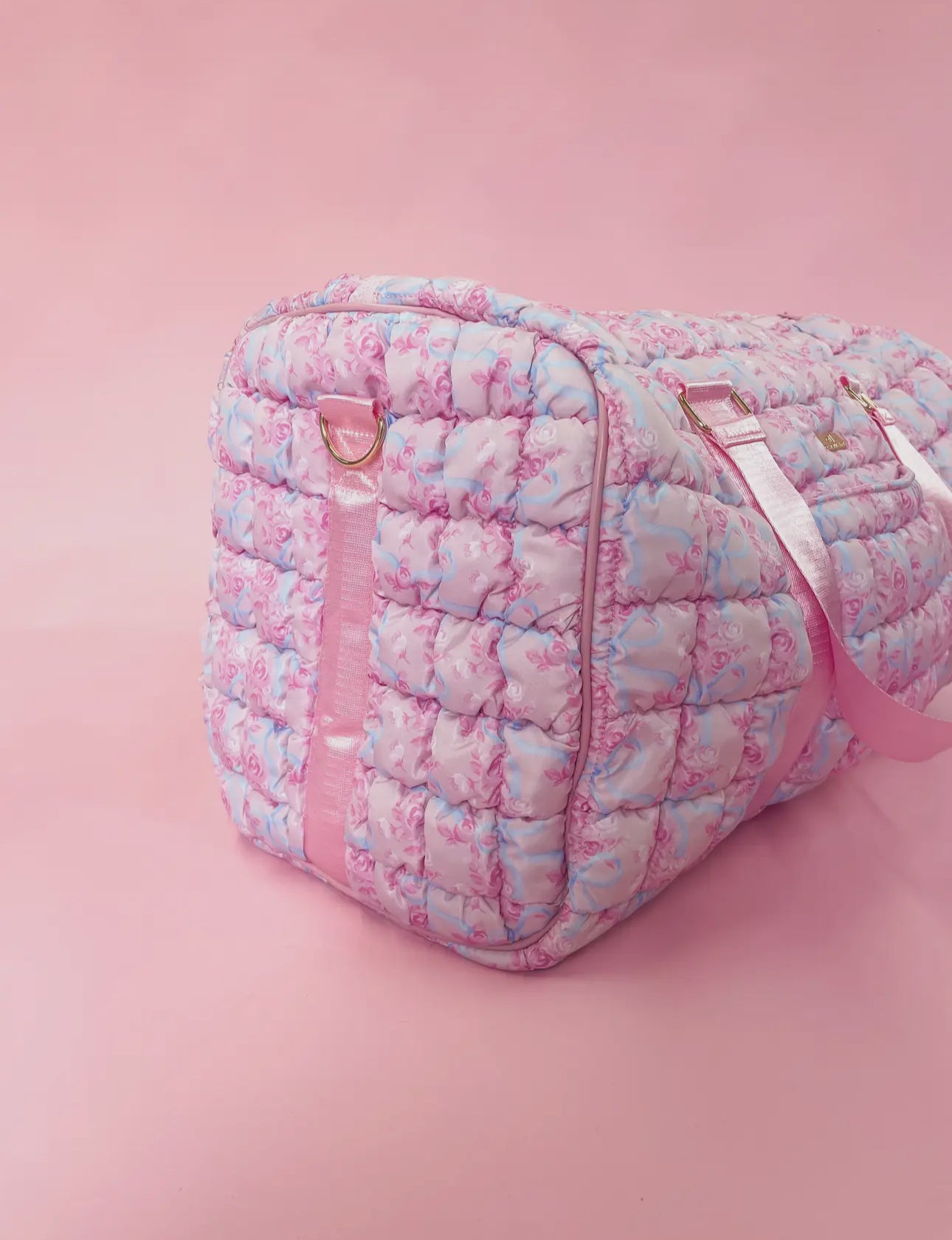 Ever After Floral & Bow Pink Duffle ( Pre- Order 2/28)