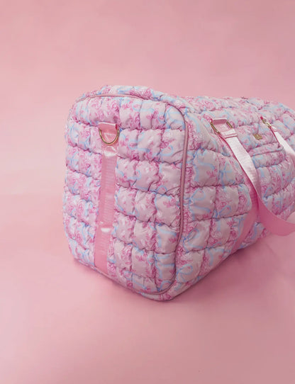 Ever After Floral & Bow Pink Duffle ( Pre- Order 2/28)